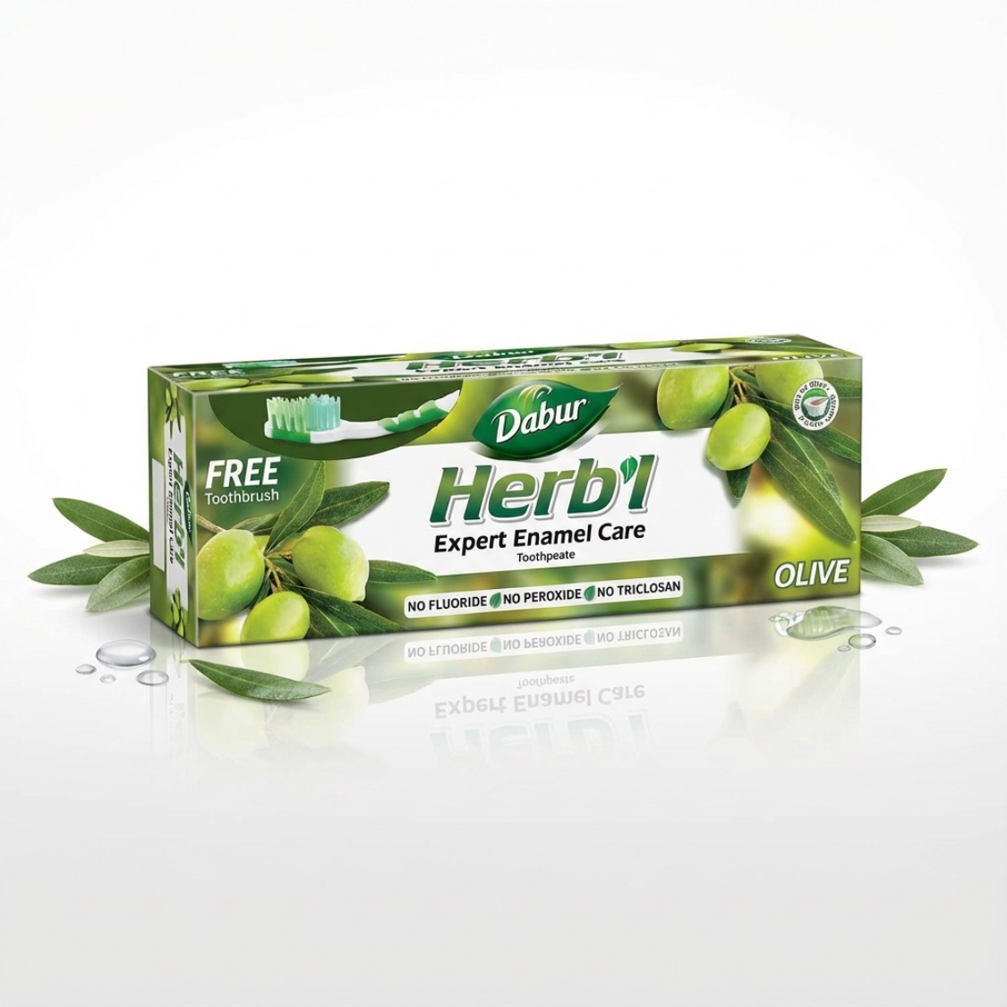 PASTA DENTAL HERB'L OLIVA + CEPILLO DE DIENTES 150GR - 1