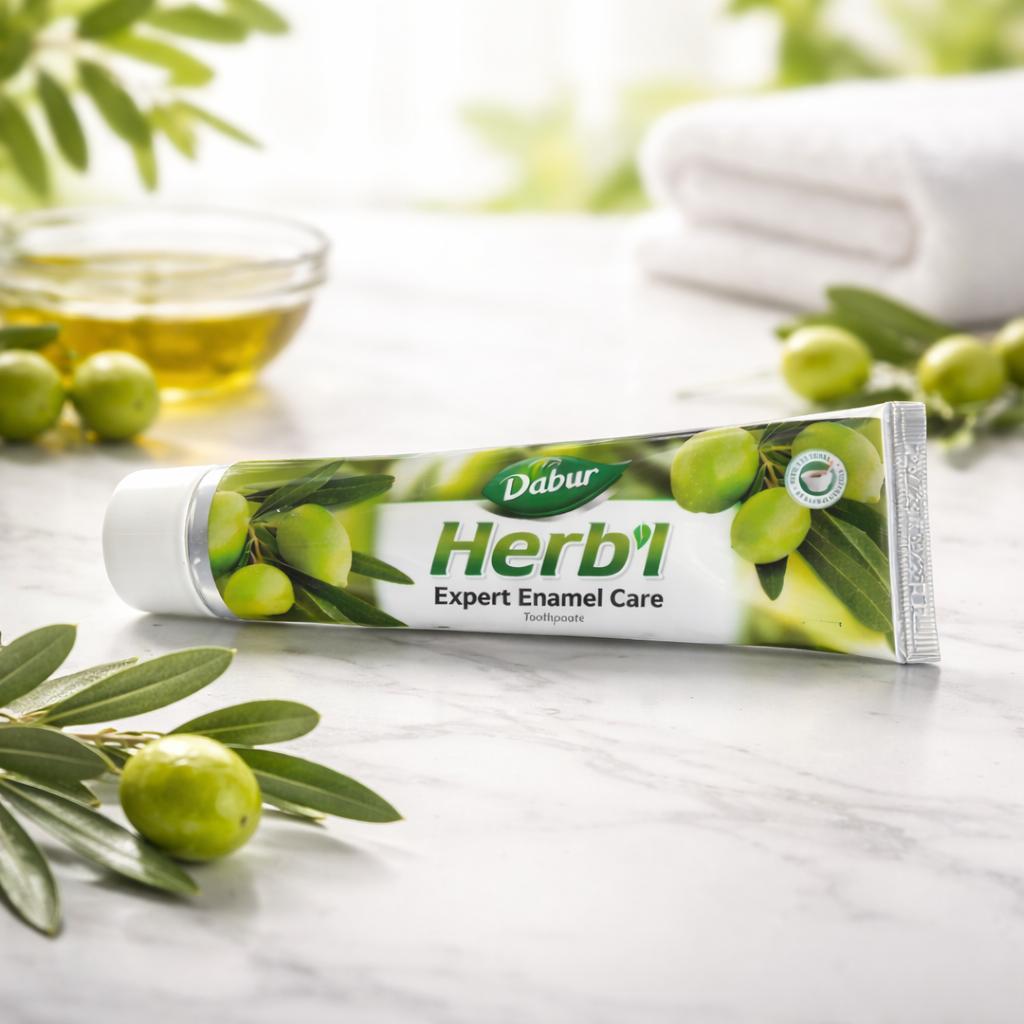 PASTA DENTAL HERB'L OLIVA + CEPILLO DE DIENTES 150GR - 3