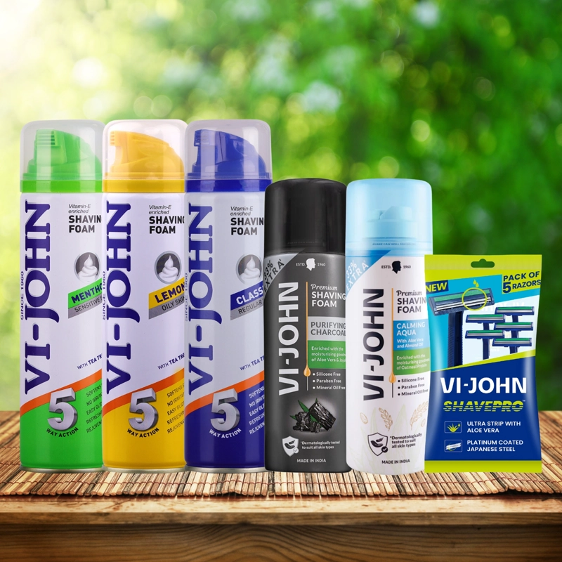 PACK 5 ESPUMAS DE AFEITAR 200 GR + MAQUINA DESECHABLE 5 UDS - 2