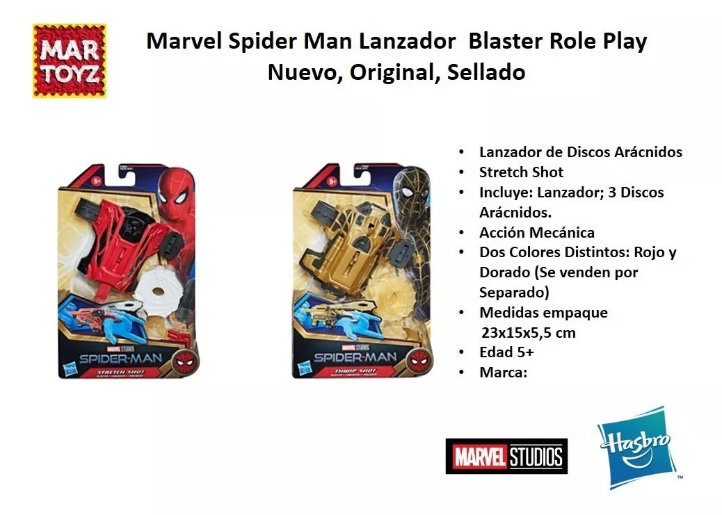 MARVEL SPIDER MAN LANZADOR BLASTER STRETCH SHOT HOMBRE ARAÑA - 2