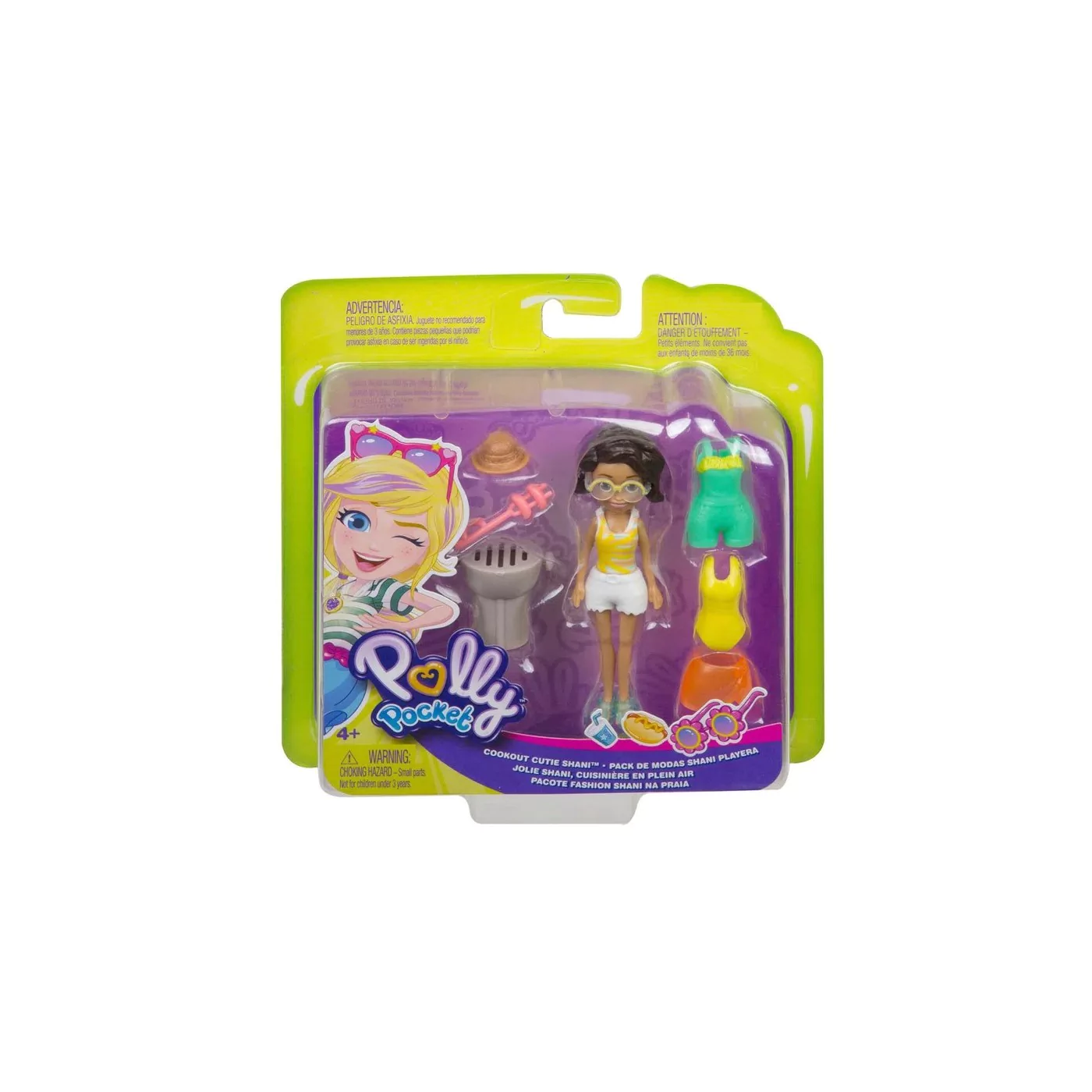 JUGUETE MATTEL MULTICOLOR POLLY POCKET SURTIDO DE MODAS SHANI PLAYERA GDM01 GMF77 - 1