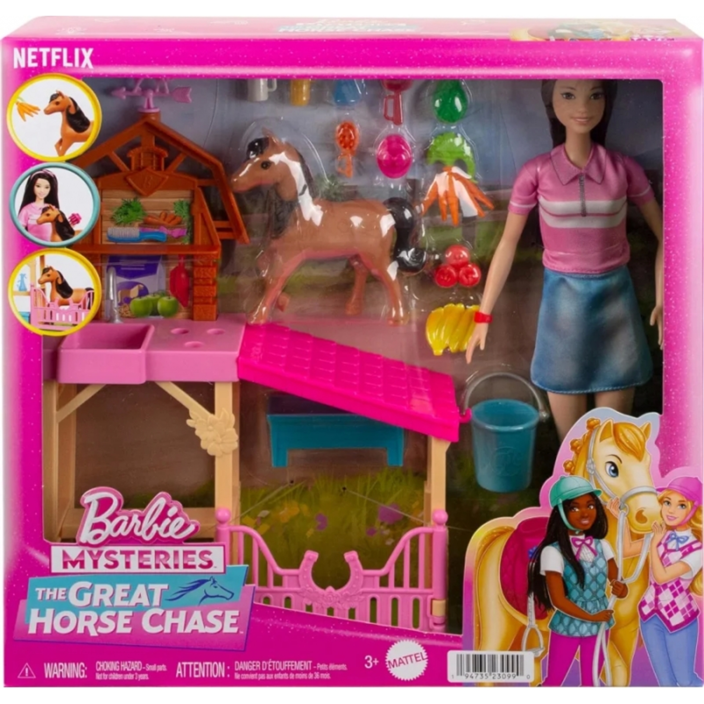 BARBIE MYSTERIES SET DE JUEGO CUIDADO DE PONYS CON RENEE - 1