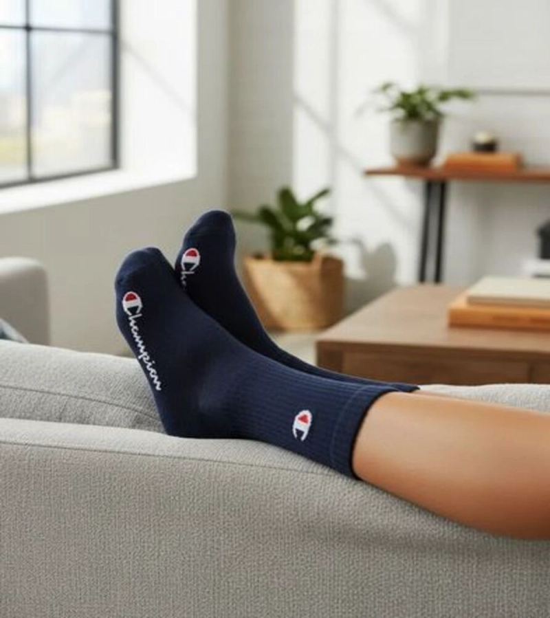 CALCETINES MEDIAS CHAMPION 3 PARES CREW 3P NAVY - 3