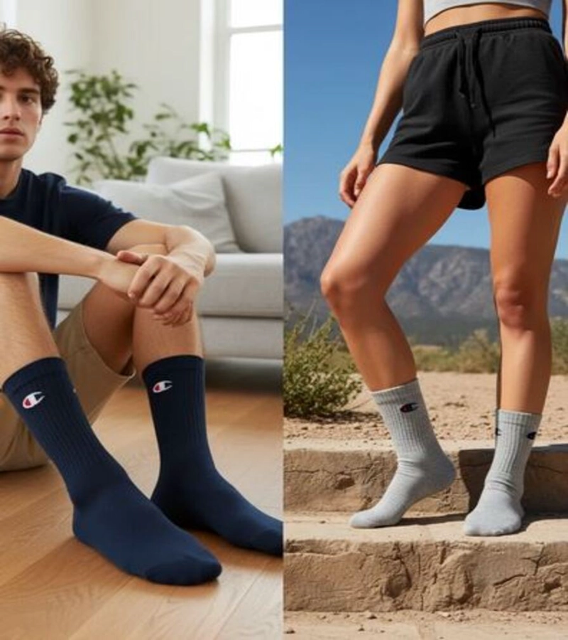 CALCETINES MEDIAS CHAMPION 3 PARES CREW 3P NAVY - 5