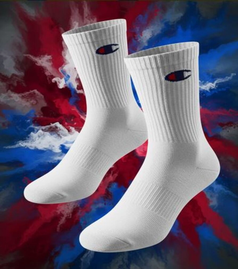 CALCETINES MEDIAS CHAMPION 3 PARES CREW 3P WHT - 4