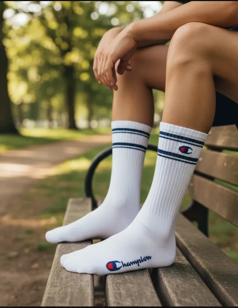CALCETINES PACK 3 PARES CHAMPION UNISEX CREW DEPORTIVOS BL - 3