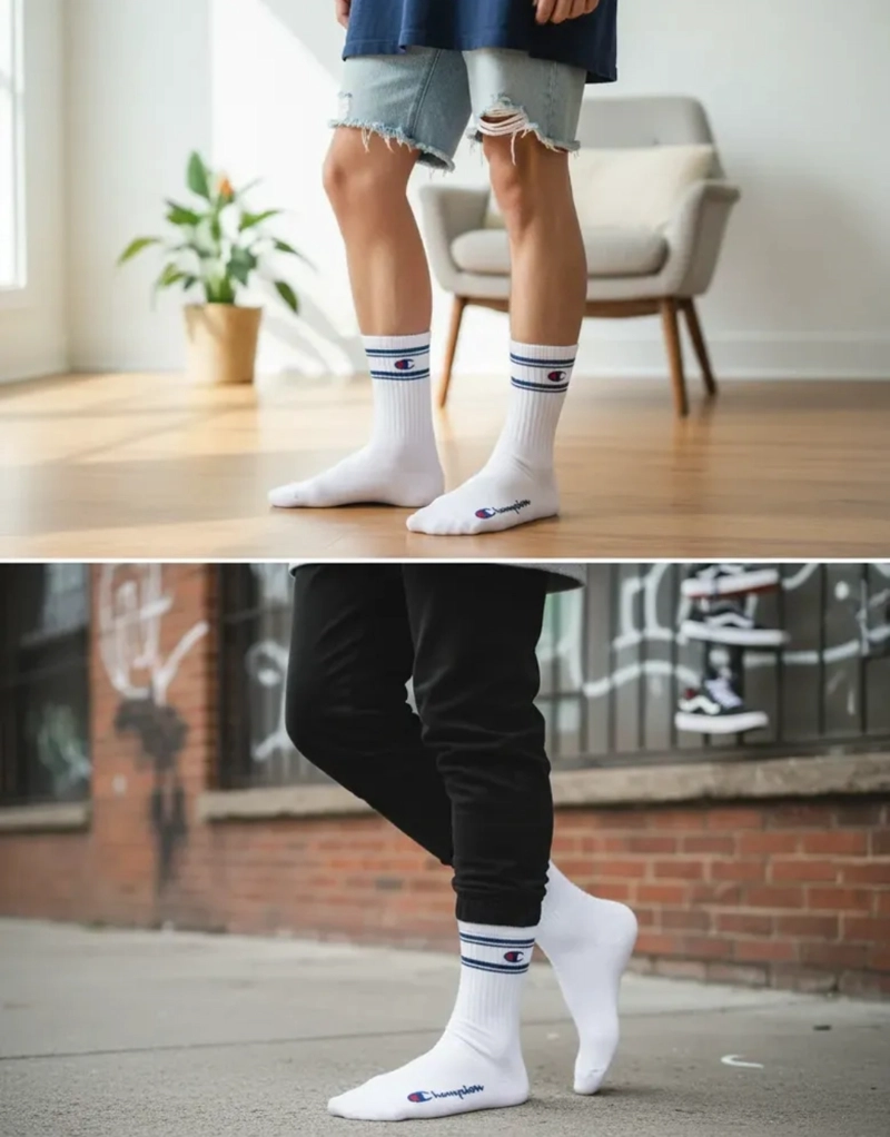 CALCETINES PACK 3 PARES CHAMPION UNISEX CREW DEPORTIVOS BL - 9