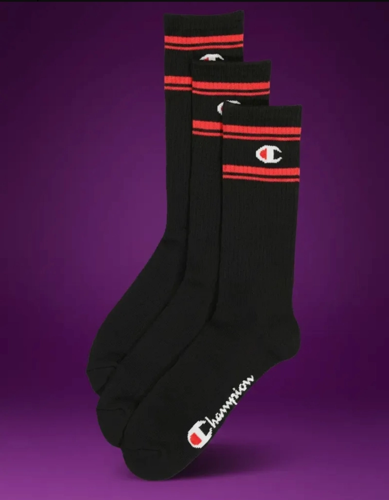 PACK 3 PARES CALCETINES CHAMPION UNISEX NEGRO DEPORTIVOS RED - 5