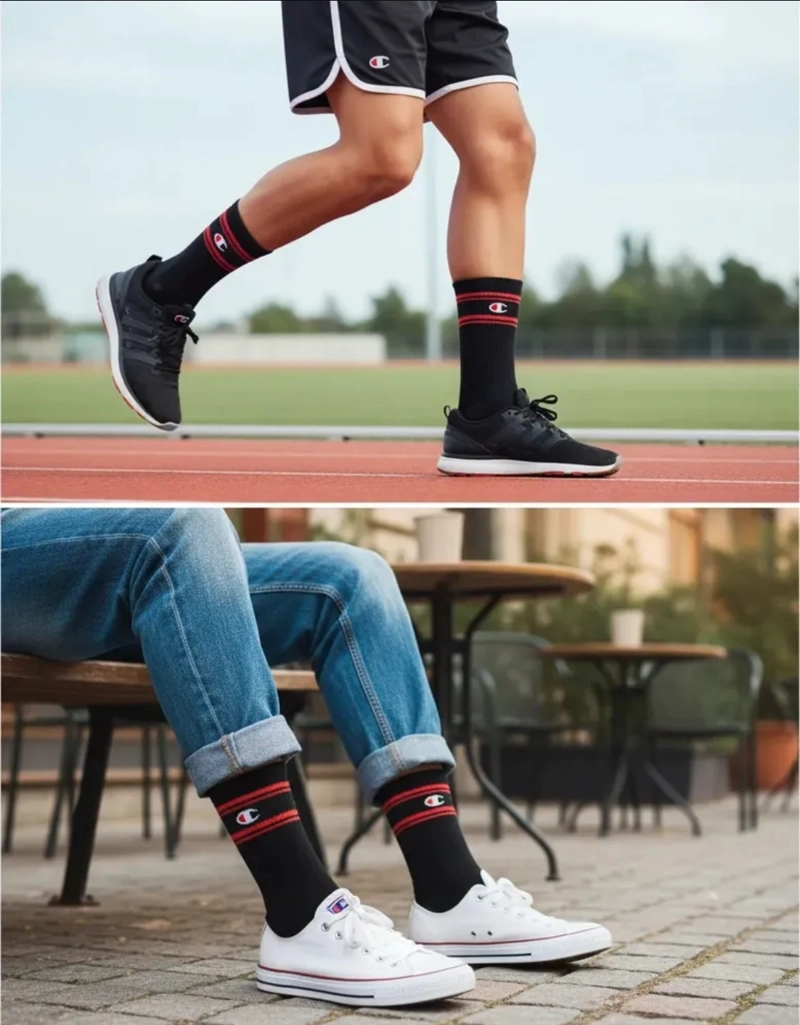 PACK 3 PARES CALCETINES CHAMPION UNISEX NEGRO DEPORTIVOS RED - 7