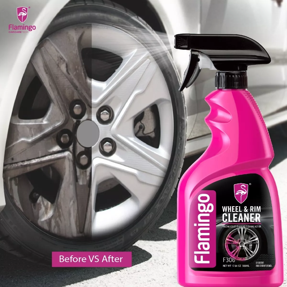 LIMPIADOR DE LLANTAS PROFESIONAL 500 ML FLAMINGOCHILE - 3