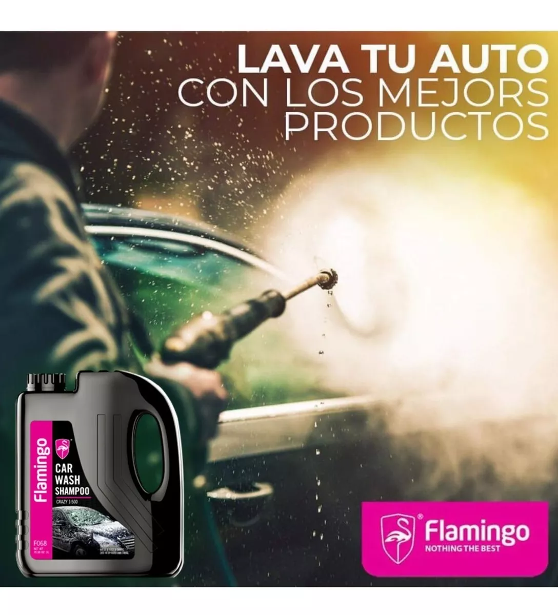 SHAMPOO CON CERA CONCENTRADO AUTO 1 LITRO FLAMINGOCHILE - 4