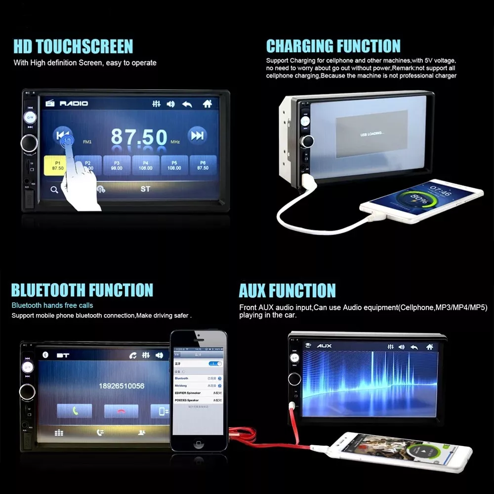 RADIO BLUETOOTH MP5 PANTALLA 7 PULGADAS PREMIUM. AUTOCARS - 4