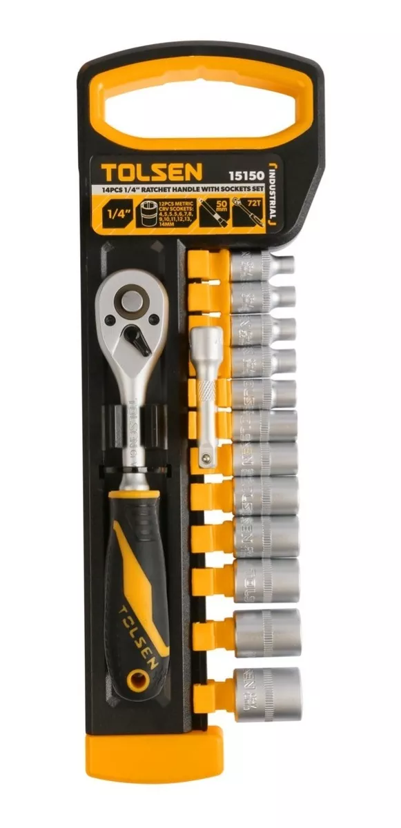 SET HERRAMIENTAS TOLSEN DADOS 14 PIEZAS 1/4 CHICHARRA AUTOCARS - 1