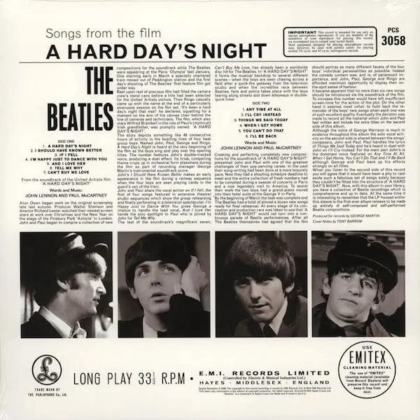 VINILO THE BEATLES/ A HARD DAY'S NIGHT REMASTERED 1LP VARIANTE - 2