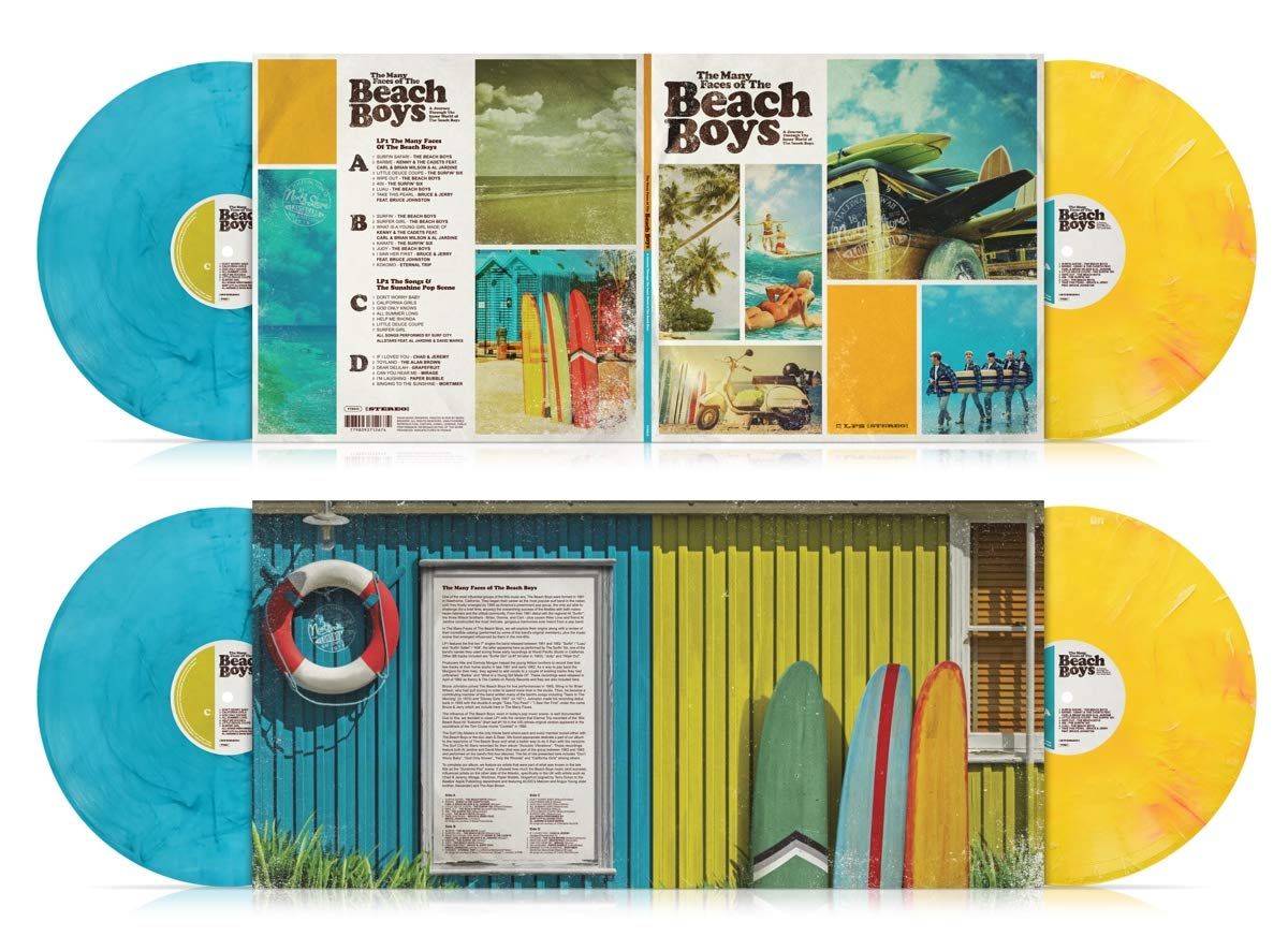 VINILO VARIOS ARTISTAS/ THE MANY FACES OF THE BEACH BOYS (YELLOW MARBLED AND BLUE MARBLED VINYL) 2LP - 1