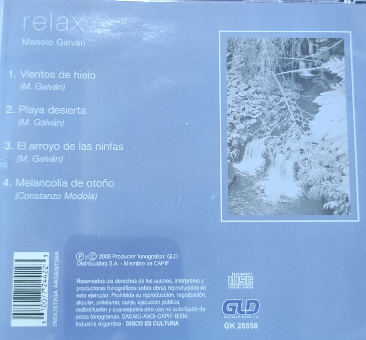 CD MANOLO GALVAN/ RELAX 1CD - 1