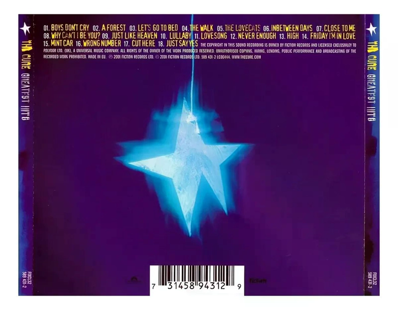 CD THE CURE/ GREATEST HITS 2CD - 2
