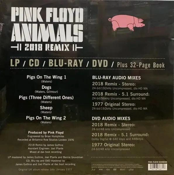 VINILO PINK FLOYD/ ANIMALS -2018 REMIX 1LP (BOX 1LP+1CD+1BR+1DVD) - 3