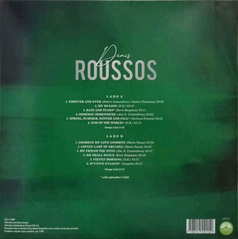 VINILO DEMIS ROUSSOS/ GRANDES CANCIONES 1LP - 2