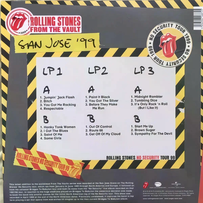 VINILO THE ROLLING STONES/ FROM THE VAULT - NO SECURITY - SAN JOSE '99 3LP - 1