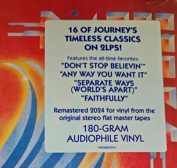 VINILO JOURNEY GREATEST HITS ROCK POP SONY MUSIC 2024 ESTANDAR - 2