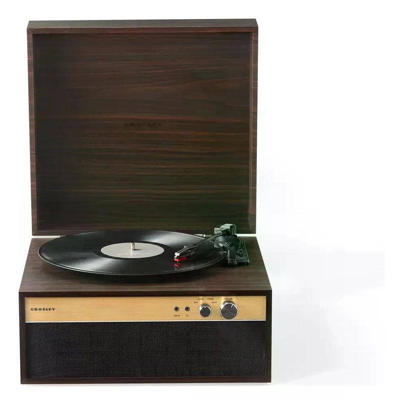 TORNAMESA CROSLEY/ JASPER RECORD PLAYER BT WALNUT MARRON OSCURO - 2