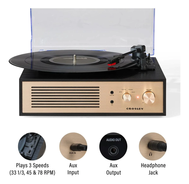 TORNAMESA CROSLEY/ RECORD PLAYER BT MILES BLACK - 4