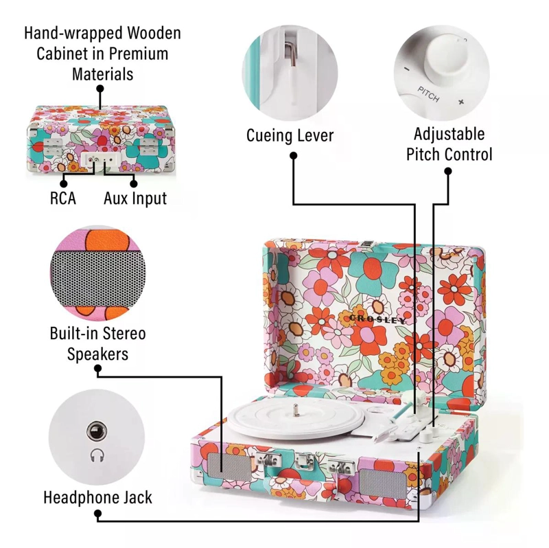 TORNAMESA CROSLEY/ CRUISER DELUXE BT GROOVY FLOWERS - 6