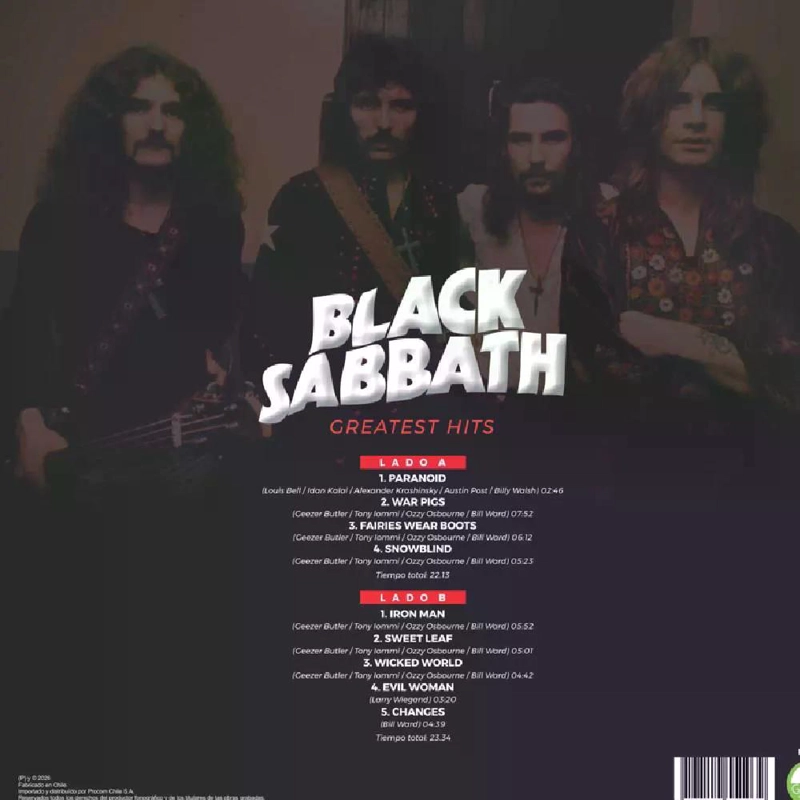 VINILO BLACK SABBATH/ GREATEST HITS (EDICION COLOR) 1LP - 2