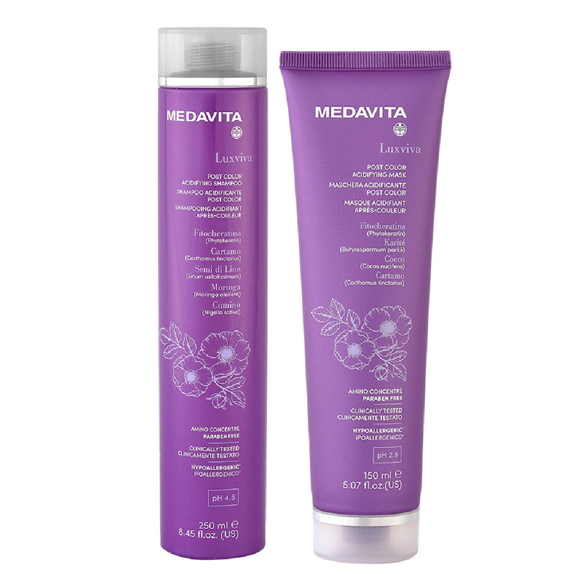 SHAMPOO POST COLOR 250M + MASCARA POST COLOR 150ML MEDAVITA - 1