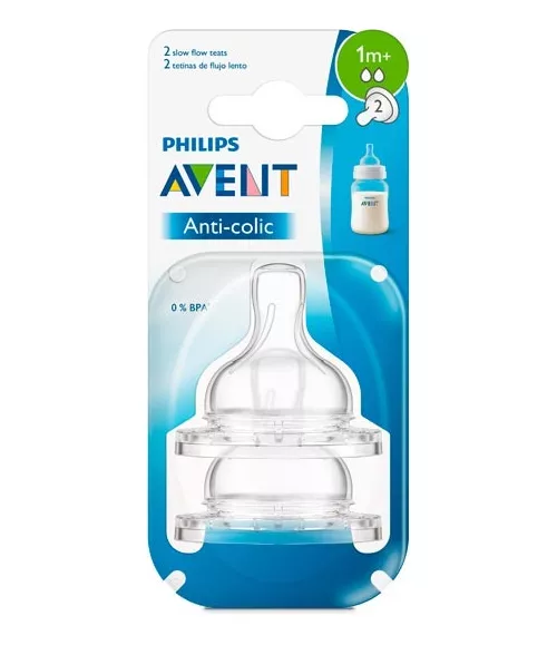 2 TETINAS ANTICÓLICOS CLASSIC PHILIPS AVENT 1M+ - 1