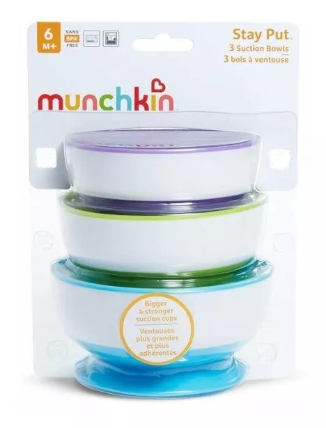 SET DE 3 BOWLS ANTIDESLIZANTE MUNCHKIN STAY PUT - ORIGINAL - 1