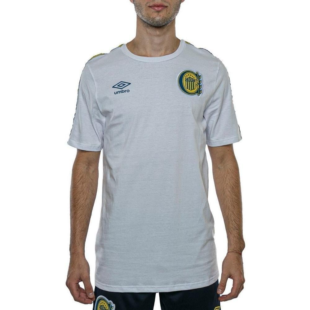 POLERA FÚTBOL HOMBRE UMBRO BLANCA ROSARIO CENTRAL 2022/23 SALIDA ALGODÓN - 1