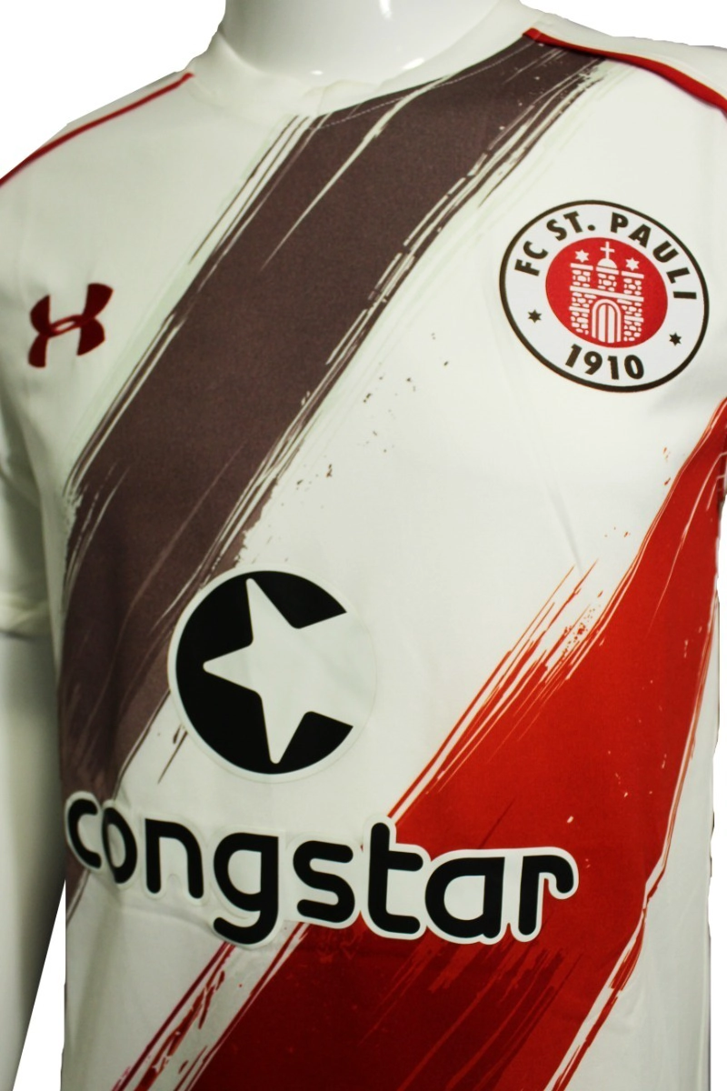 CAMISETA FÚTBOL UNISEX UNDER ARMOUR BLANCO ST. PAULI 2016-17 VISITA NUEVA ORIGINAL UA - 2