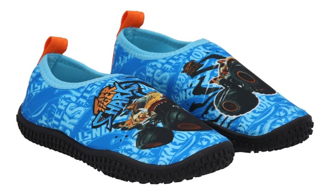 ZAPATO AGUA INFANTIL MONSTER TRUCKS NUEVO HOT WHEELS - 1