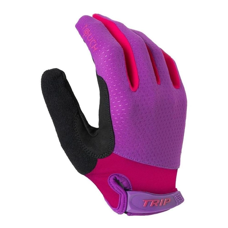 GUANTE CICLISMO ALGODÓN / ELASTANO TRIP TOUCH LARGO DISEÑOS MUJER NUEVO & ORIGINAL MORADO - 1