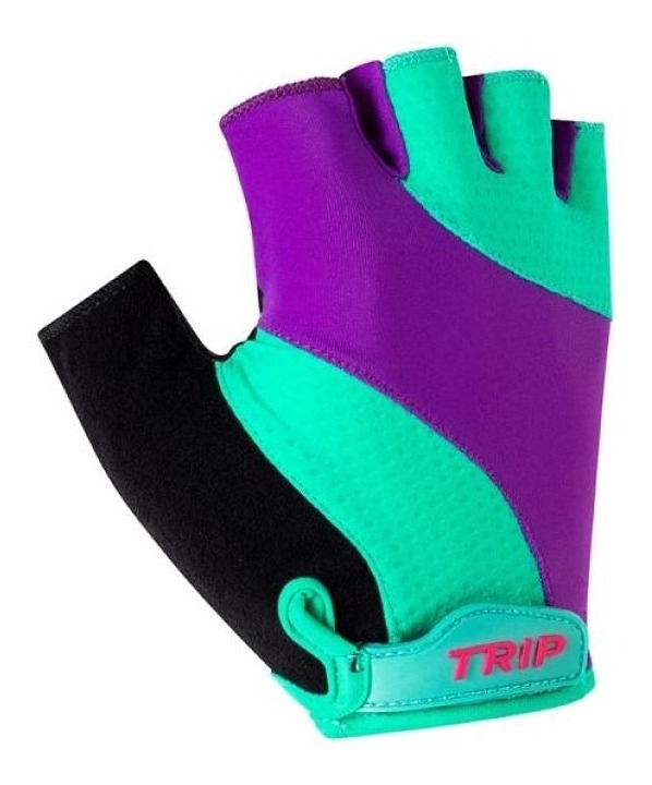 GUANTE CICLISMO LYCRA TRIP CORTO DISEÑOS NUEVO & ORIGINAL MORADO - 1