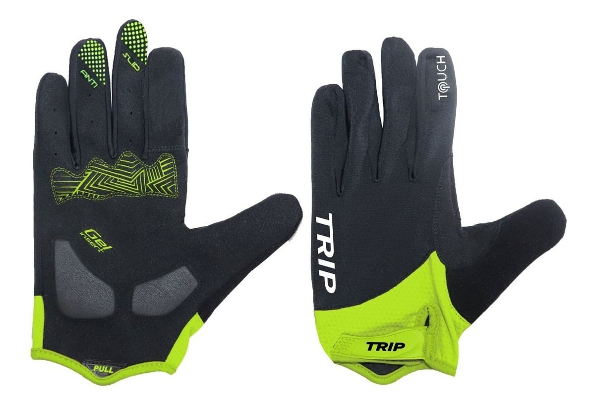 GUANTE CICLISMO POLIESTER / ELASTANO TRIP LARGO DISEÑOS HOMBRE NUEVO & ORIGINAL VERDE - 7