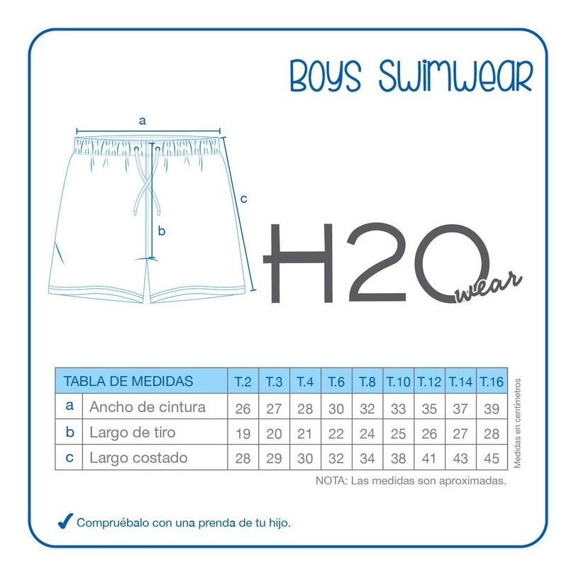 TRAJE BAÑO SHORT INFANTIL DISEÑOS NUEVO ORIGINAL H2O | ROJO - 3