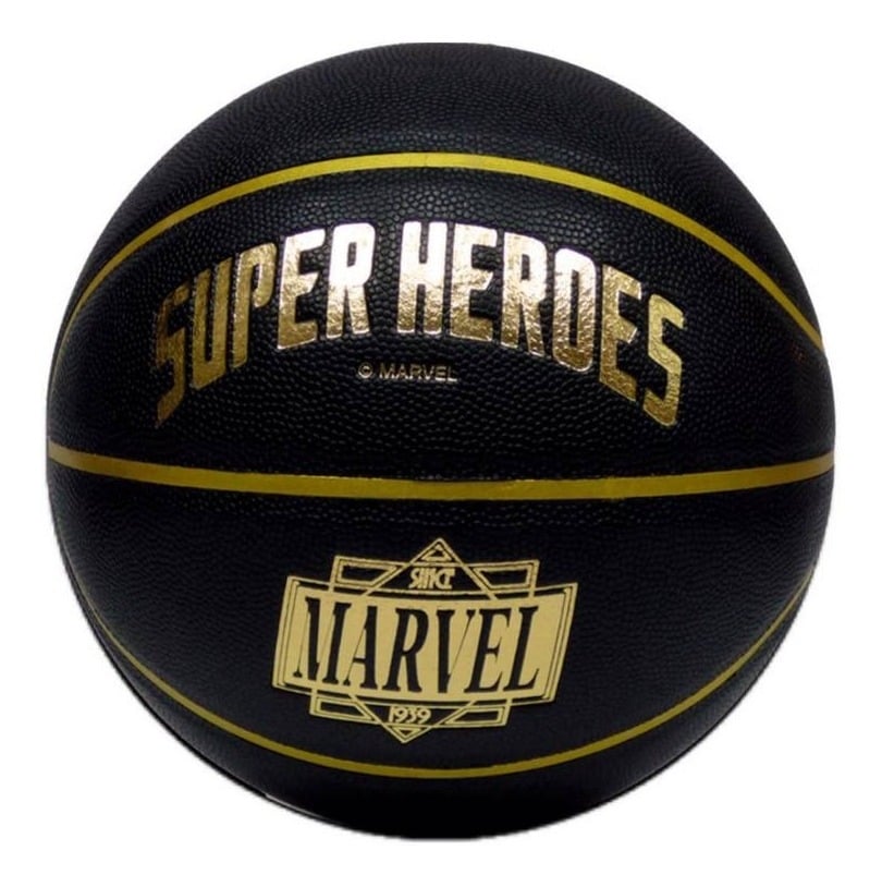 BALÓN BÁSQUETBOL JOEREX MARVEL HÉROE N°7 PU NUEVO & ORIGINAL DORADO - 1