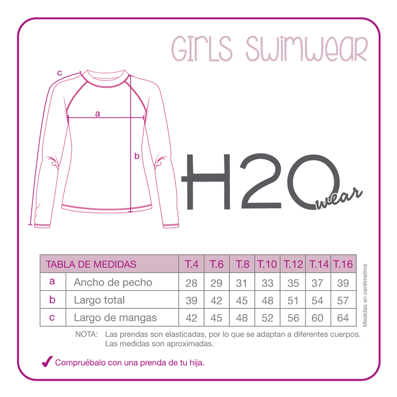 POLERA DE BAÑO NIÑA M/L FILTRO UV HIPPIE H2O - 3