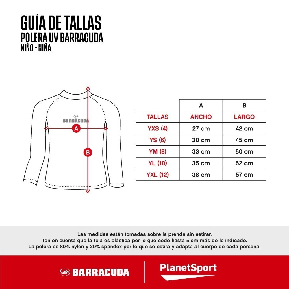 POLERA BAÑO FILTRO UV INFANTIL NUEVA & ORIGINAL BARRACUDA | VERDE - 3