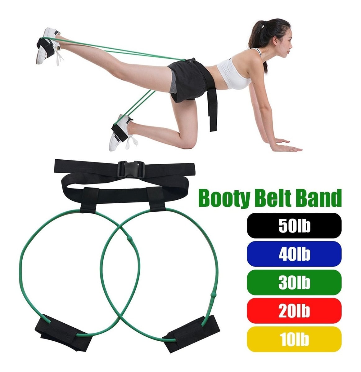 CINTURON BANDA TUBULAR GLUTEOS BOOTY BELT 20LB NUEVO - 3
