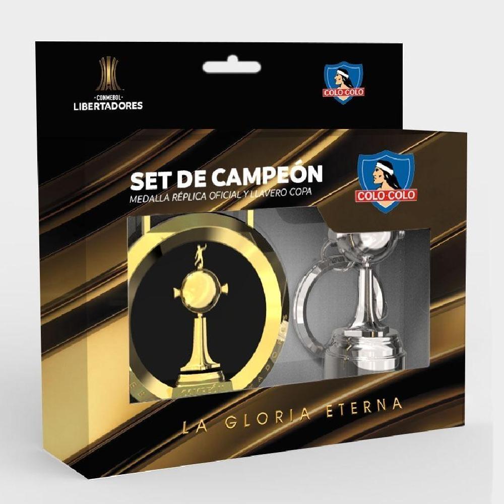 SET MEDALLA + LLAVERO COLO COLO LIBERTADORES OFICIAL MILLED - 1