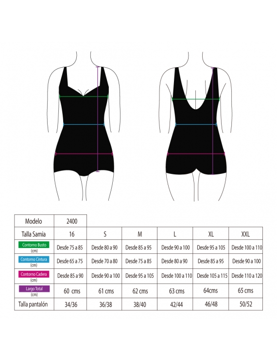TRAJE BAÑO LEGG RUBI COLORES NUEVO SAMIA - 4