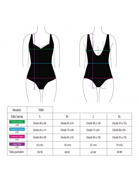 TRAJE BAÑO CLASSIC ONIX EN COLOR NEGRO NUEVO SAMIA - 4