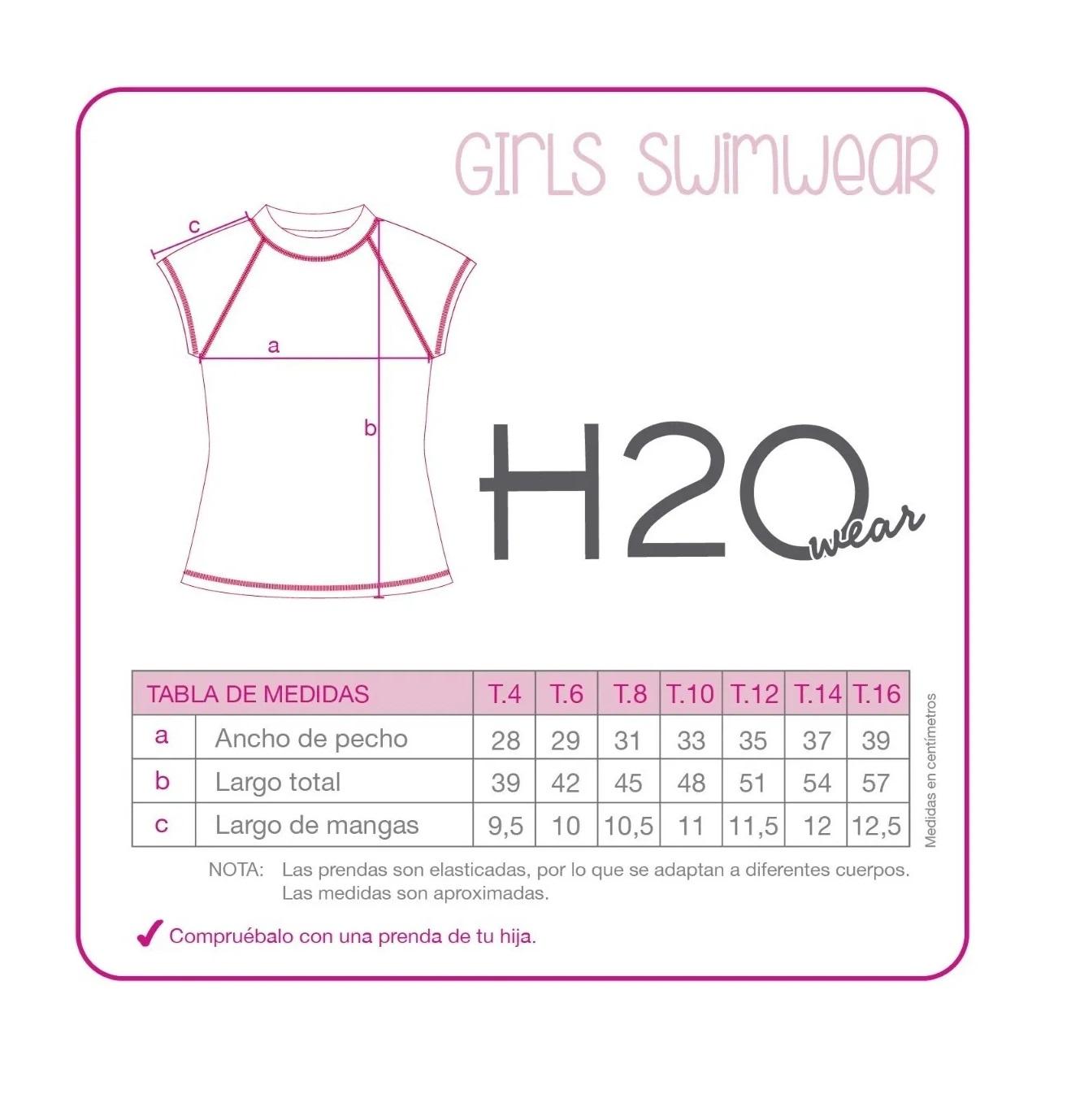 POLERA BAÑO MANGA CORTA UV INFANTIL NUEVO ORIGINAL H2O - 3
