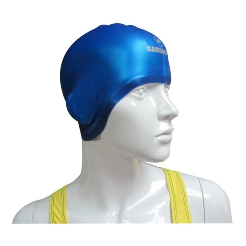 GORRA NATACION SILICONA CUBRE OREJAS NUEVA BARRACUDA Azul Talla Unica