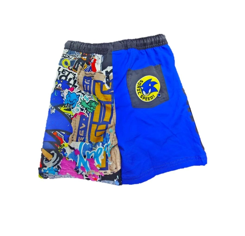 TRAJE BAÑO SHORT INFANTIL SONIC THE BRANDS - NEGRO - 6 - 2