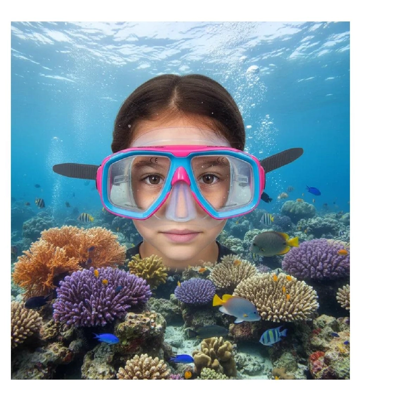 MASCARA DE BUCEO MIRA JUNIOR CABOSUB - CELESTE - TAMAÑO UNICO - 3